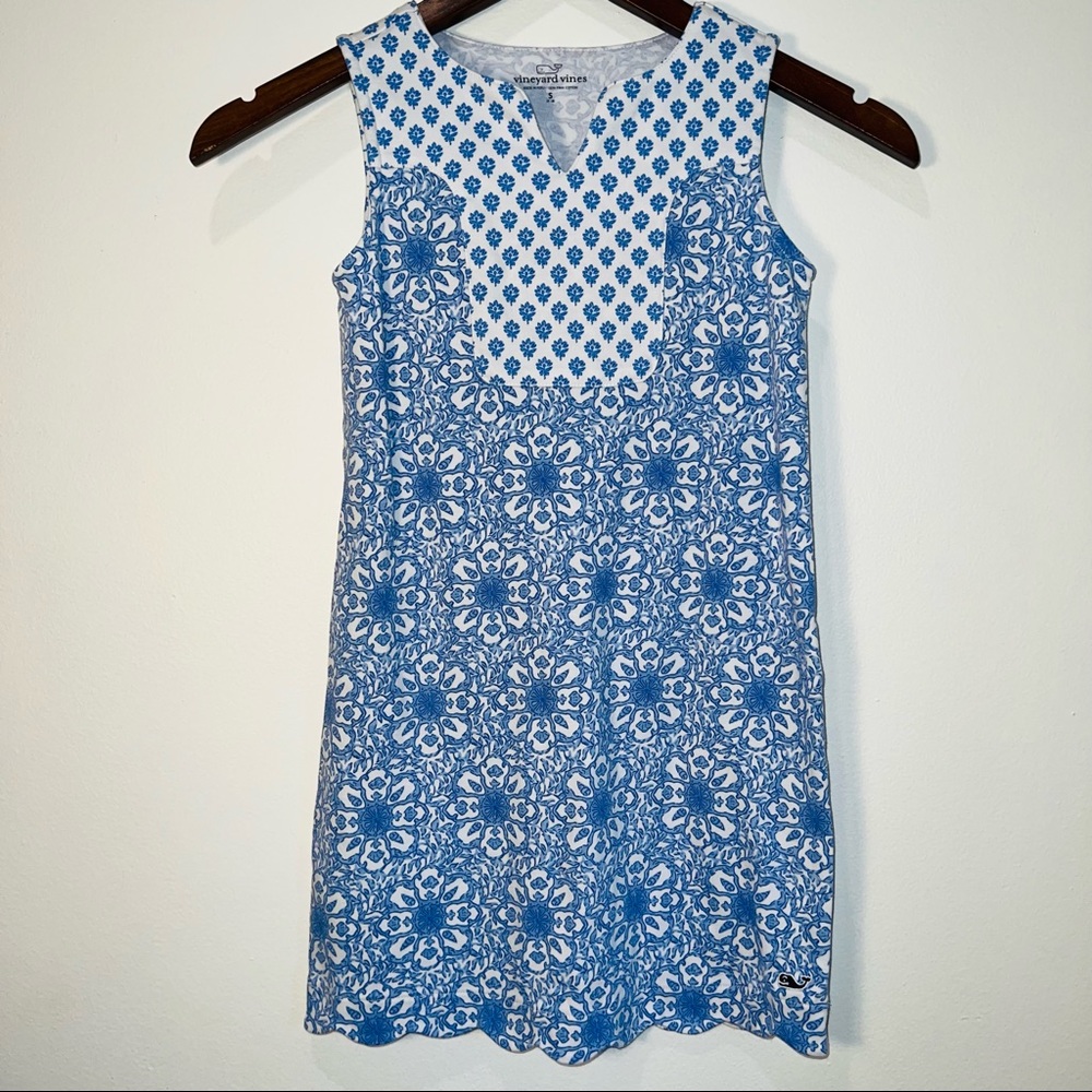 Vineyard Vines Girls Blue Floral Print Shift Dress